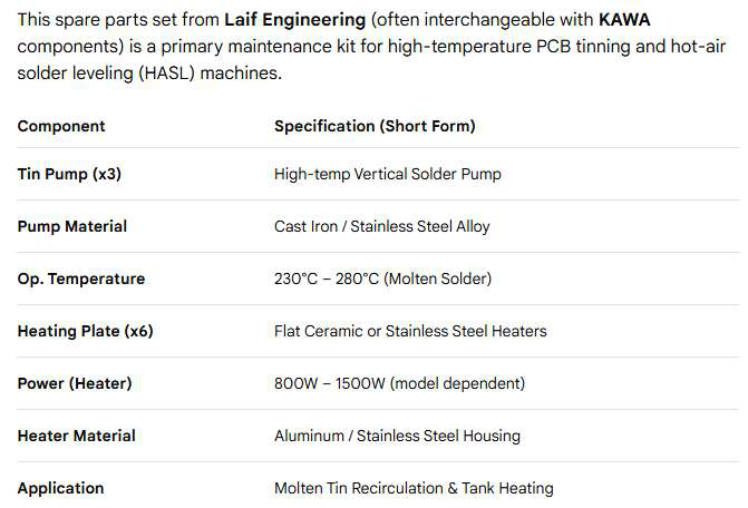 Laif engineering Spare Tinpumps/Heaters